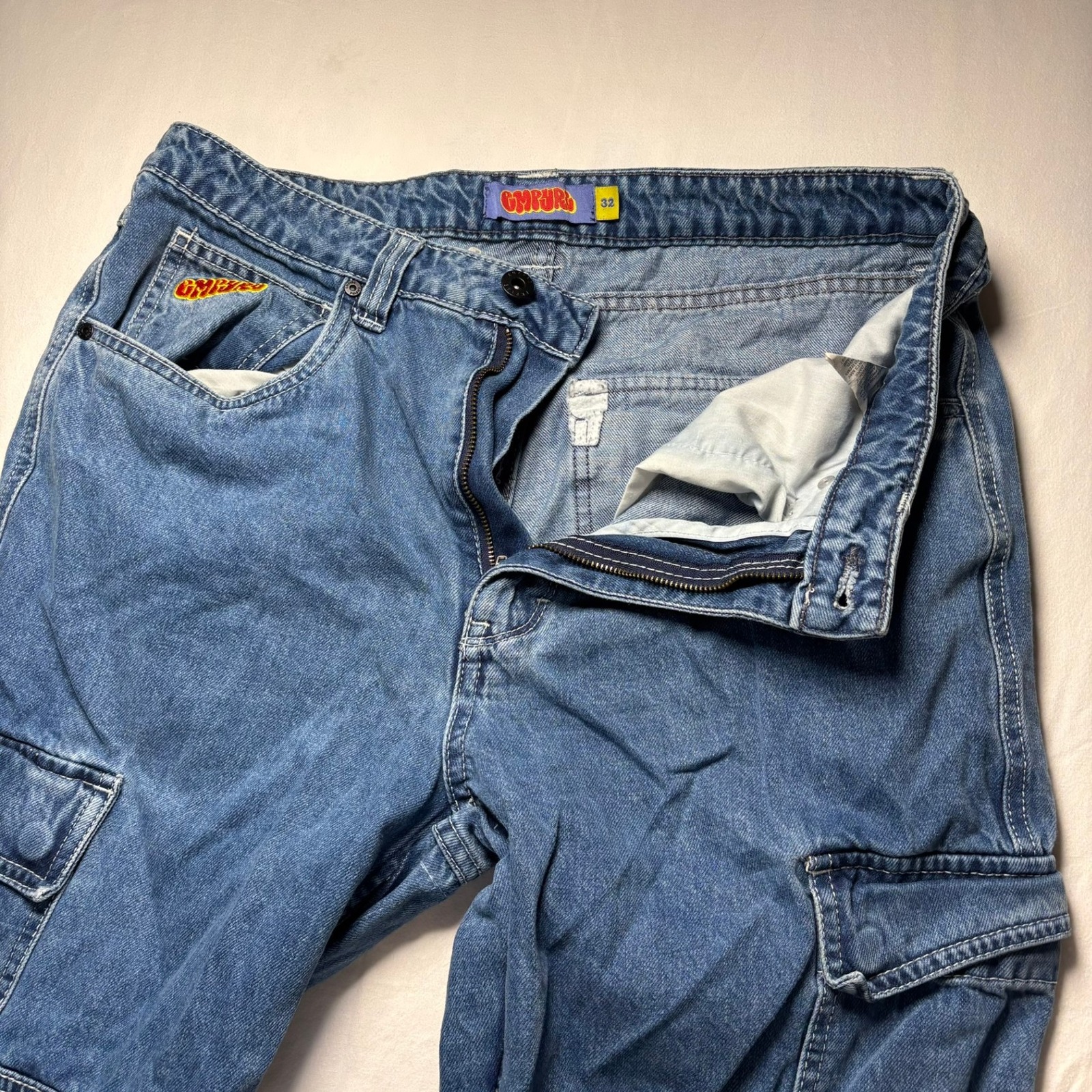 Empyre Relaxed Jeans Mens 32x30 Blue Baggy Skater Streetwear Denim Y2k Cargo 90s